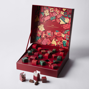 Rode chocolade kalenderdoos
