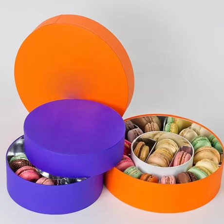 Tilpasset plastbrett sirkul&aelig;re sjokolademacaron-gaveesker