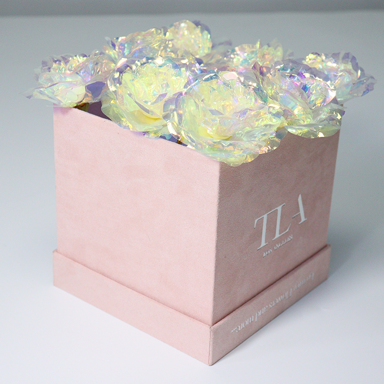 Pink Suede Flower Box